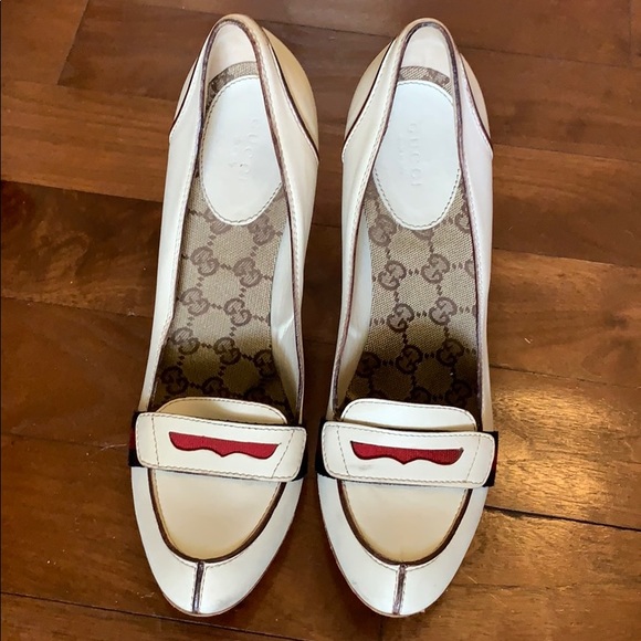 cream gucci heels